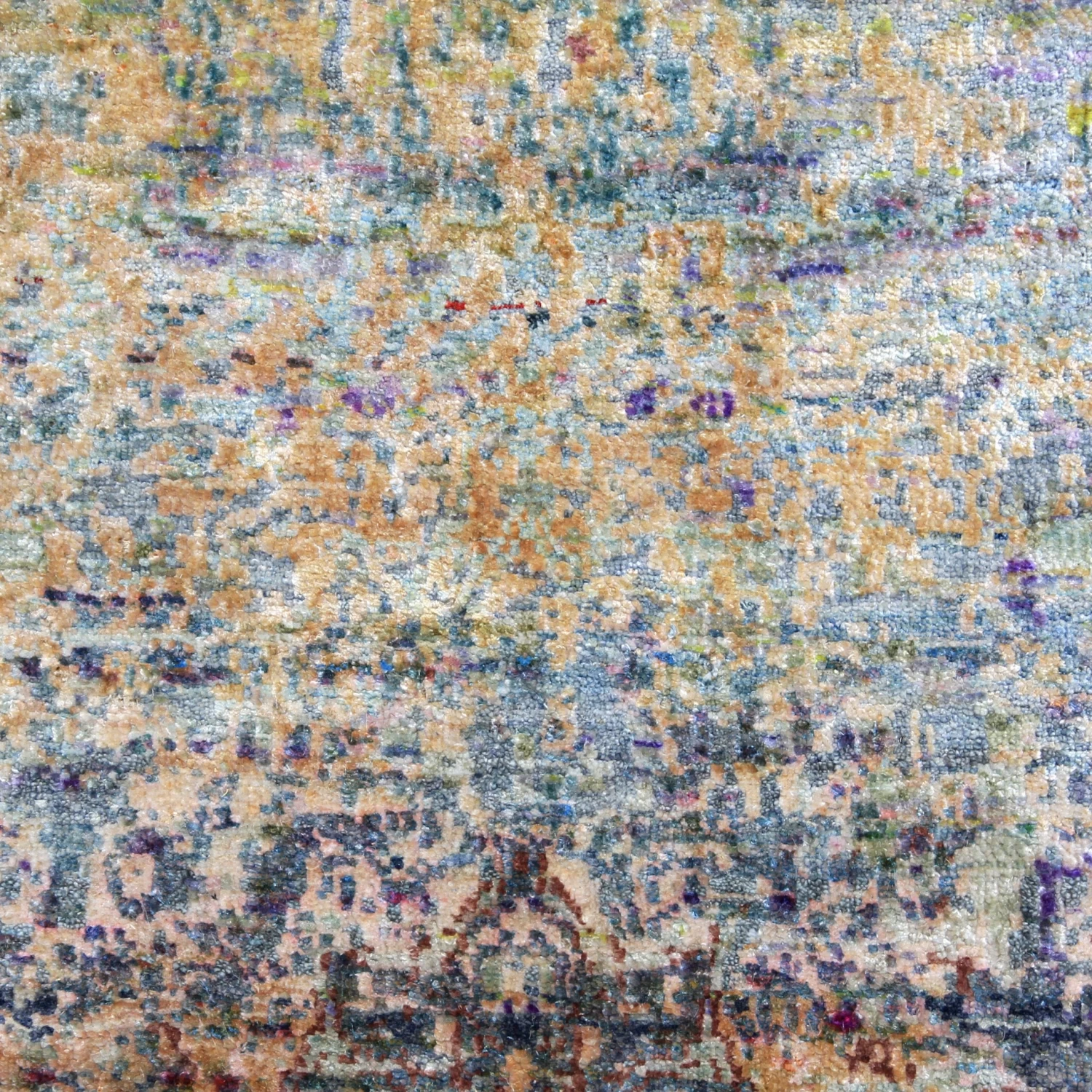 Multicolored Transitional Silk Rug - 6' X 9'5" 5 Multicolored Transitional Silk Rug - 6' X 9'5" - Image 3