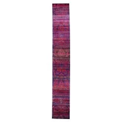 Pink And Purple Transitional Silk Runner - 3' X 21'10"