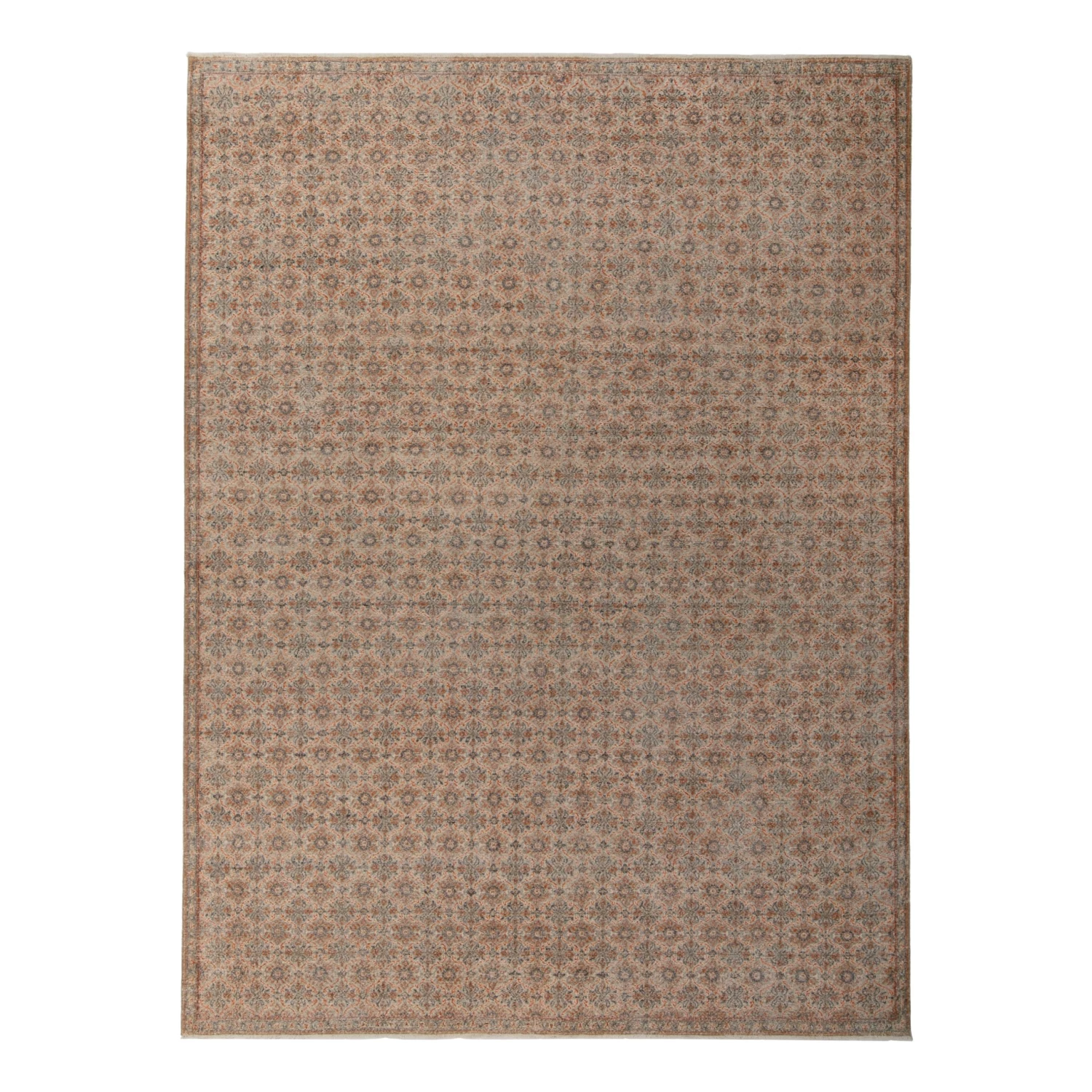 Beige And Orange Transitional Wool Rug - 9' X 12' 3 Beige And Orange Transitional Wool Rug - 9' X 12'