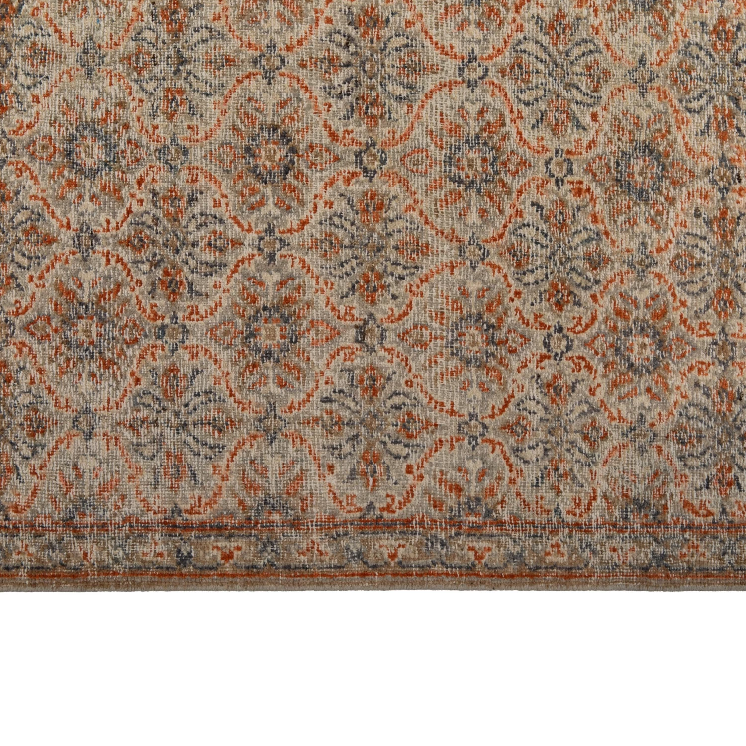Beige And Orange Transitional Wool Rug - 9' X 12' 7 Beige And Orange Transitional Wool Rug - 9' X 12' - Image 5
