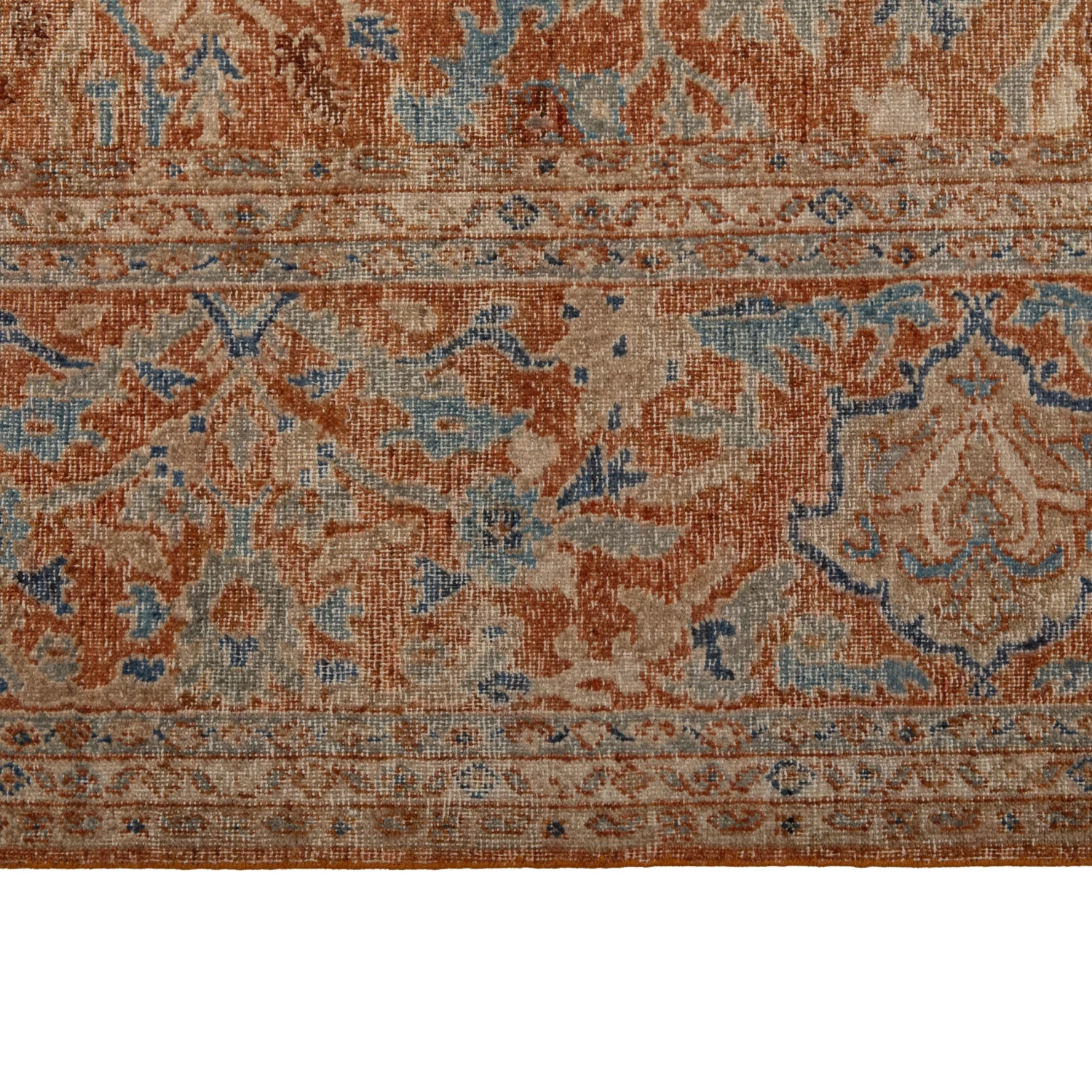 Red Distressed Traditional Wool Rug - 9' X 12' 7 Red Distressed Traditional Wool Rug - 9' X 12' - Image 5