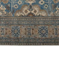 Blue And Taupe Distressed Traditional Wool Rug - 10'x14' 11 Blue And Taupe Distressed Traditional Wool Rug - 10'x14' -Home Comprehensive Shop 3039444 5