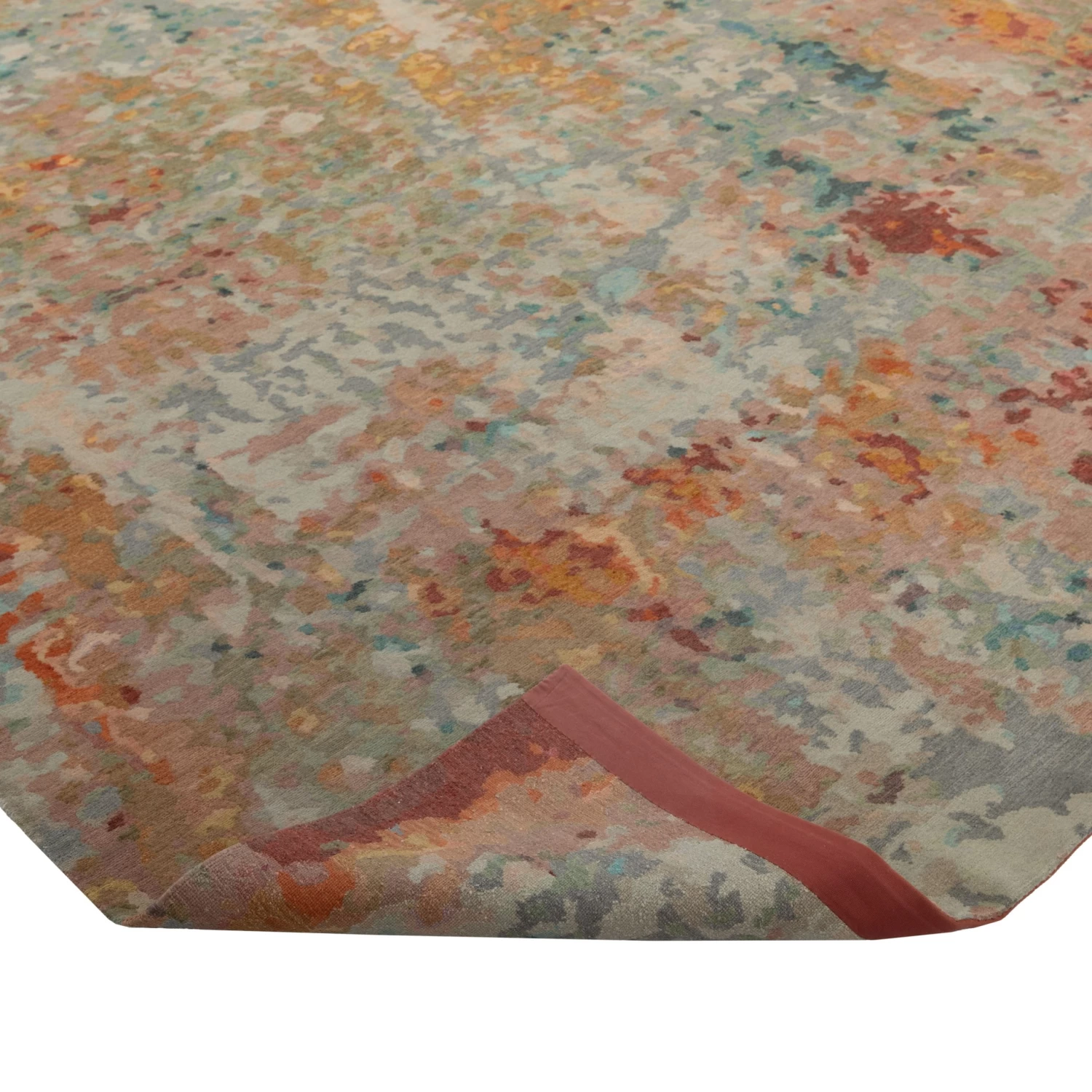 Multicolored Tibetan Contemporary Wool & Silk Rug - 8' X 10' 6 Multicolored Tibetan Contemporary Wool & Silk Rug - 8' X 10' - Image 4