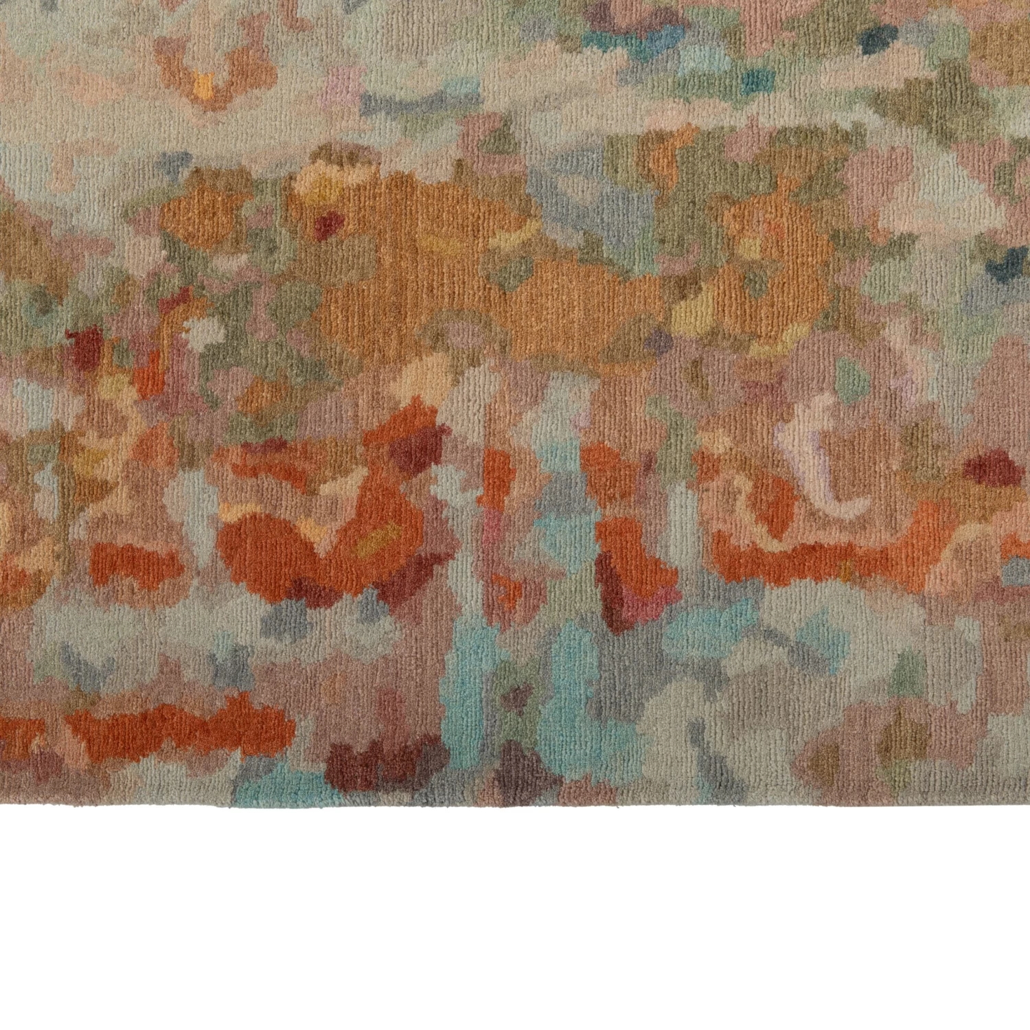 Multicolored Tibetan Contemporary Wool & Silk Rug - 8' X 10' 7 Multicolored Tibetan Contemporary Wool & Silk Rug - 8' X 10' - Image 5