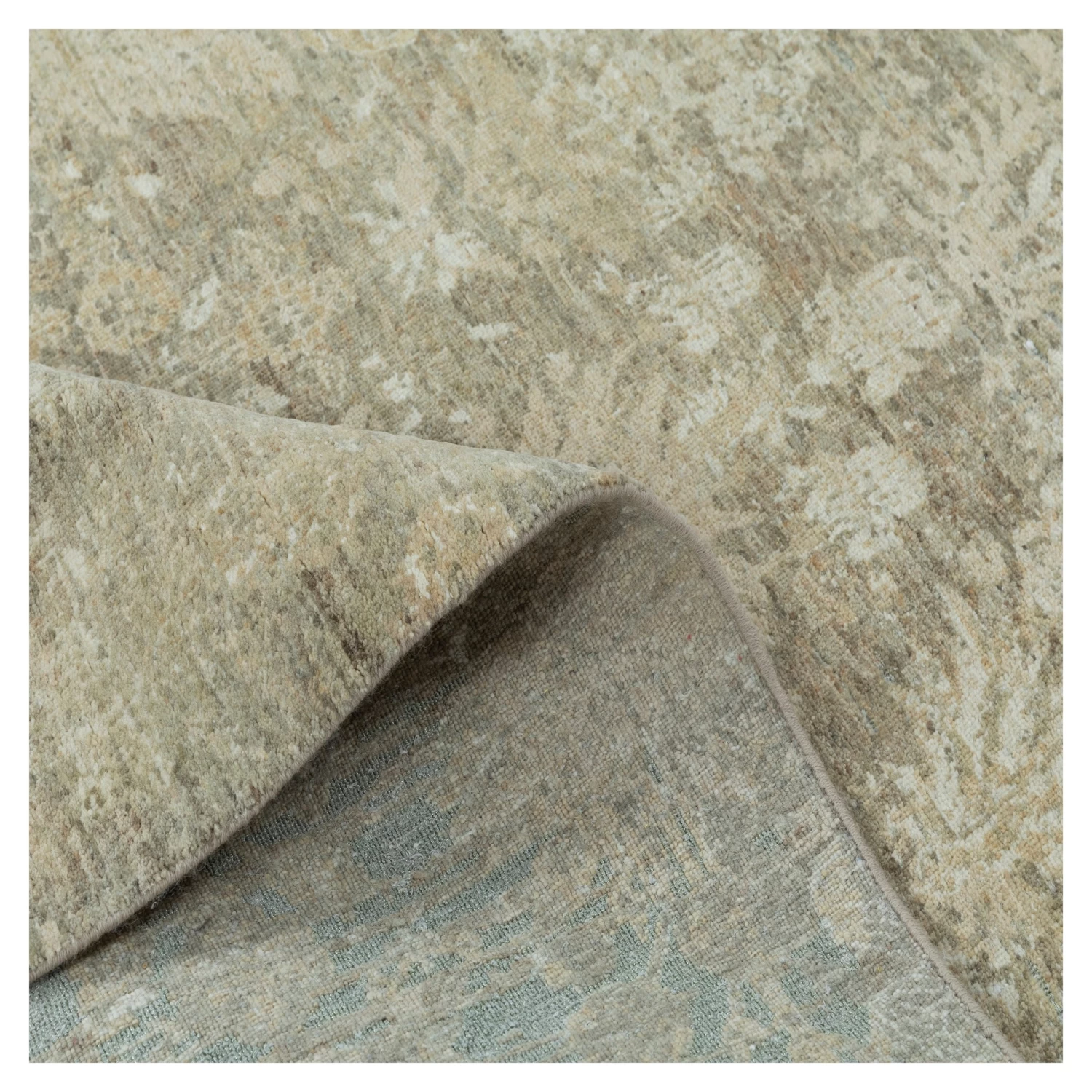 Beige Transitional Wool Rug - 9'6" X 13'6" 7 Beige Transitional Wool Rug - 9'6" X 13'6" - Image 5