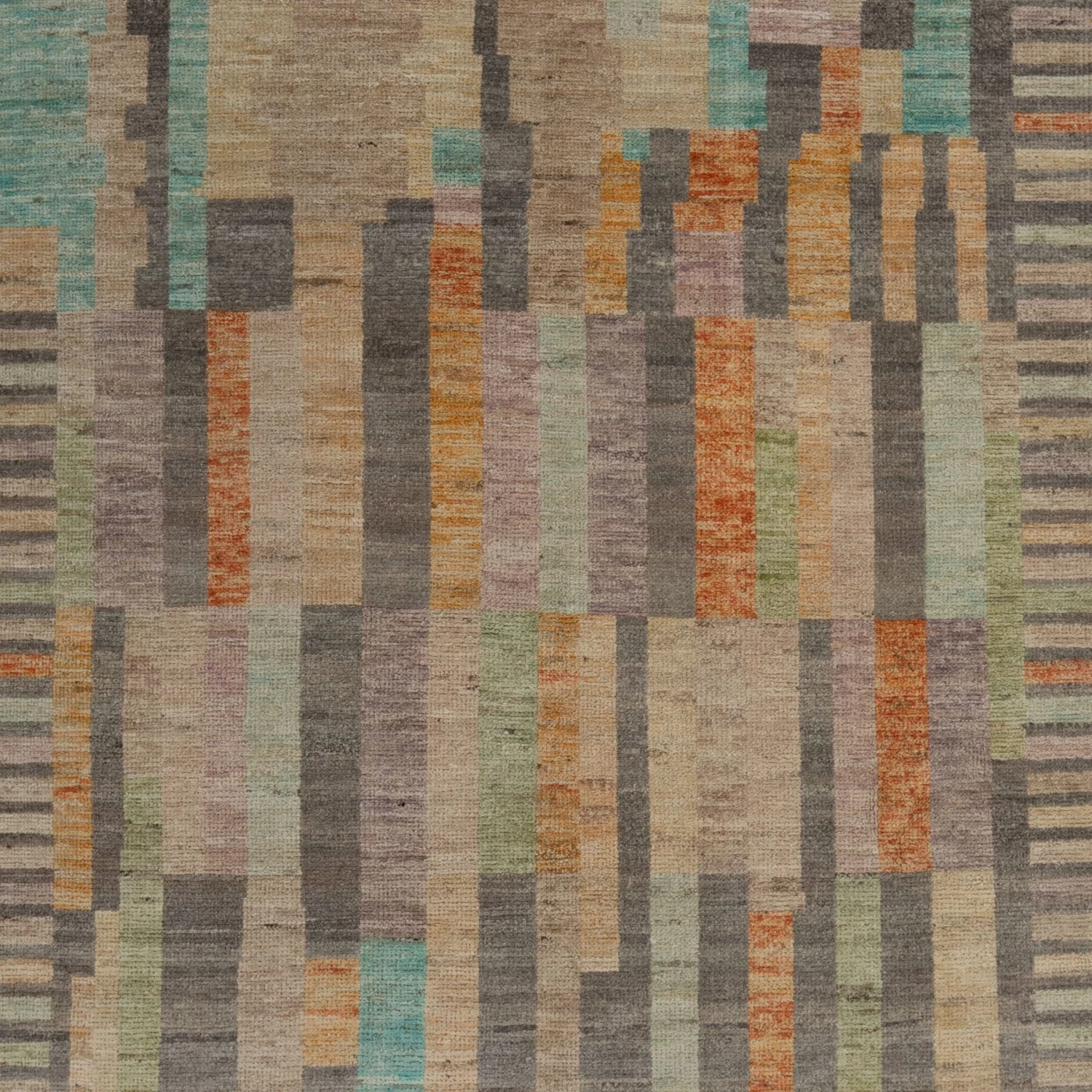 Zameen Geometric Transitional Wool Rug - 4'2" X 5'11" 4 Zameen Geometric Transitional Wool Rug - 4'2" X 5'11" - Image 2