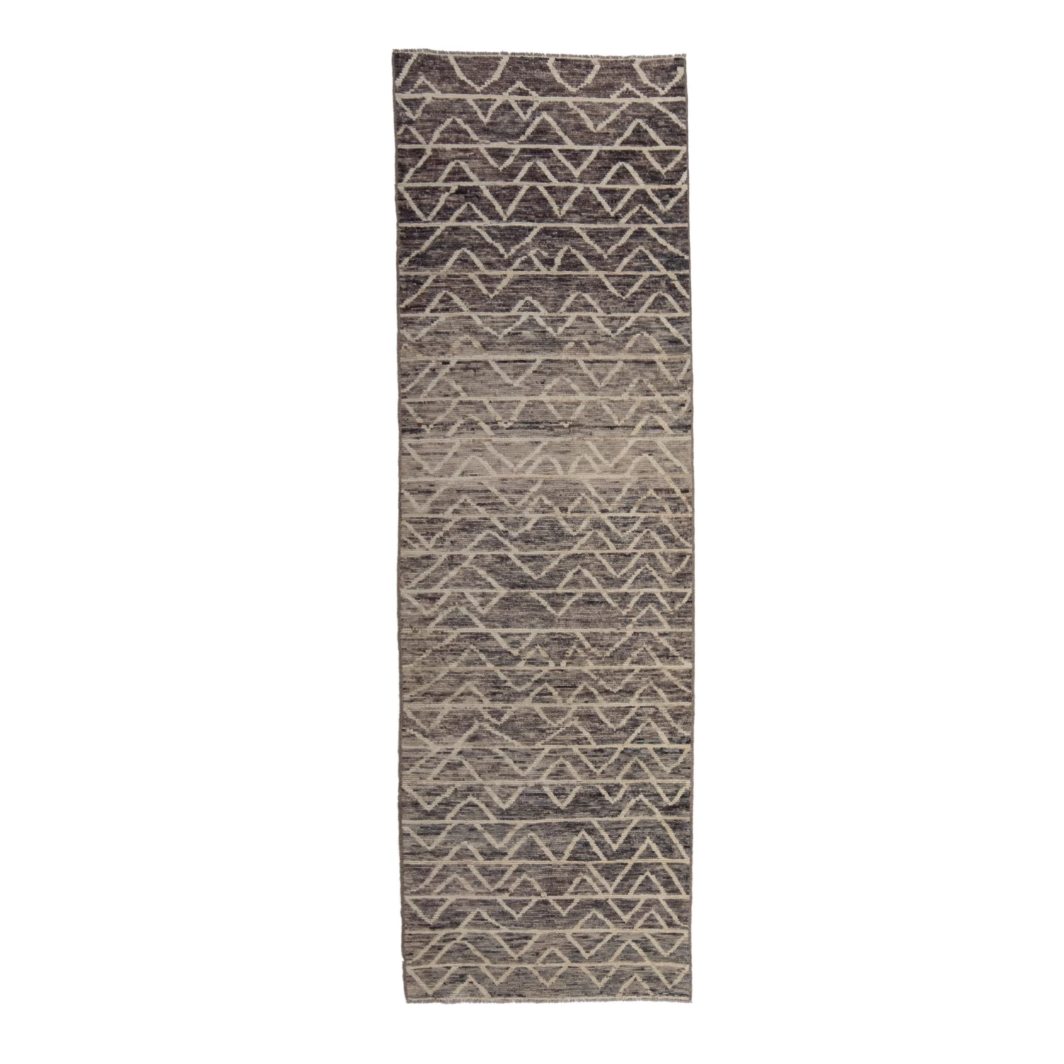 Grey Transitional Wool Runner - 3'1" X 10'3" 3 Grey Transitional Wool Runner - 3'1" X 10'3"