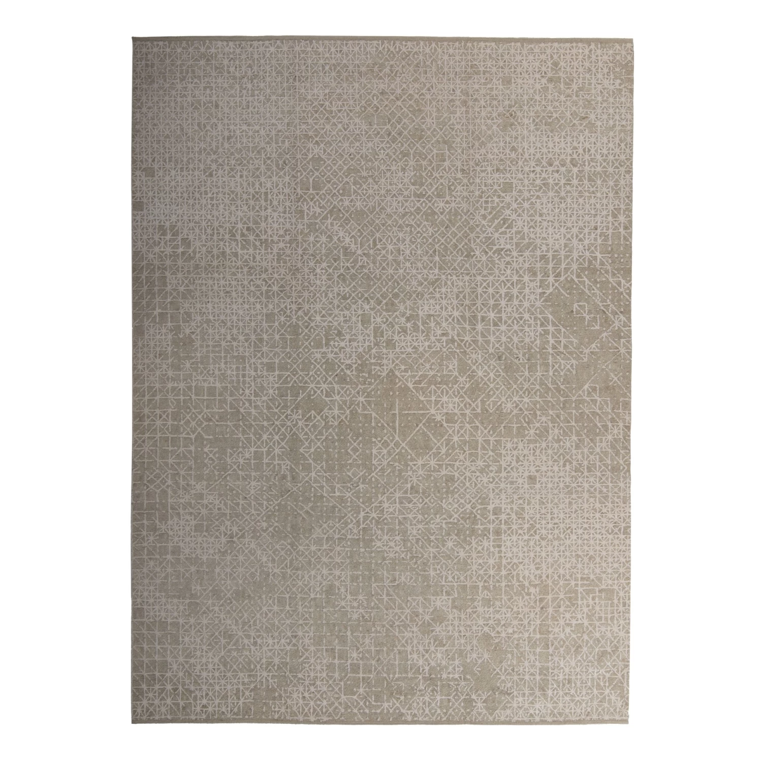 Grey Stelle Modern Wool Silk Blend Rug - 9' X 12'1" 3 Grey Stelle Modern Wool Silk Blend Rug - 9' X 12'1"