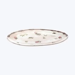 Midnight Flowers Large Oval Serving Plate -Home Comprehensive Shop 3039883 1