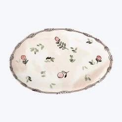 Midnight Flowers Large Oval Serving Plate -Home Comprehensive Shop 3039883 2