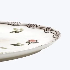 Midnight Flowers Large Oval Serving Plate -Home Comprehensive Shop 3039883 4