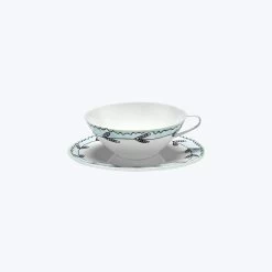 Midnight Flowers Tea Cup + Saucer