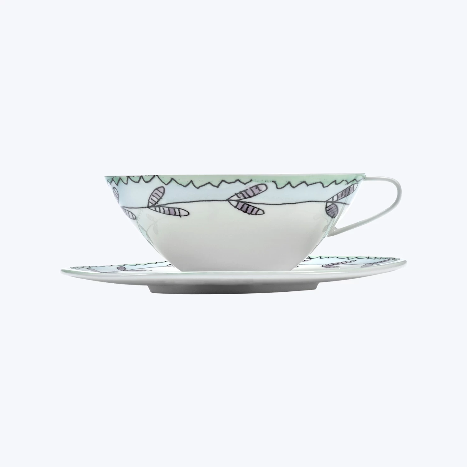 Midnight Flowers Tea Cup + Saucer 5 Midnight Flowers Tea Cup + Saucer - Image 3