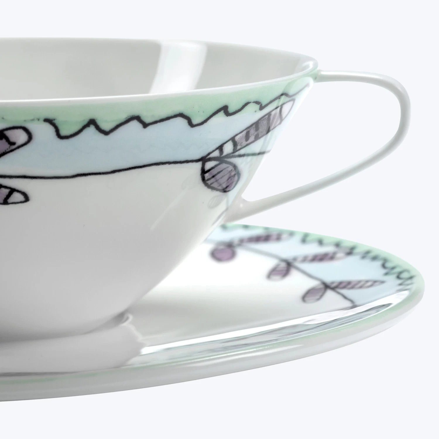 Midnight Flowers Tea Cup + Saucer 6 Midnight Flowers Tea Cup + Saucer - Image 4