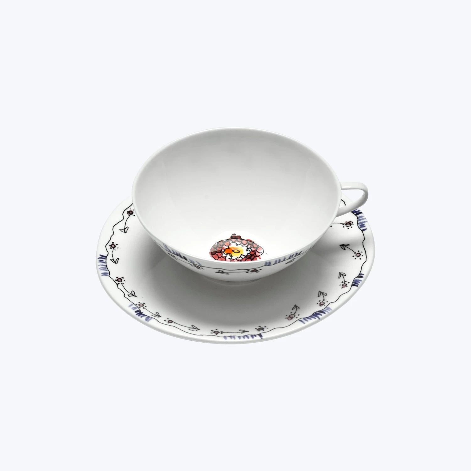 Midnight Flowers Tea Cup + Saucer 11 Midnight Flowers Tea Cup + Saucer - Image 9