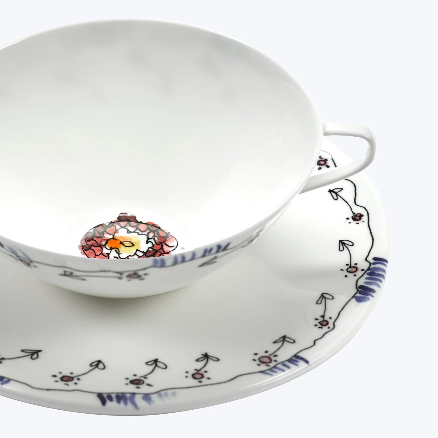 Midnight Flowers Tea Cup + Saucer 12 Midnight Flowers Tea Cup + Saucer - Image 10