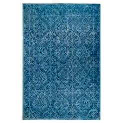 Blue Overdyed Wool Rug - 5'1" X 7'6"