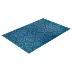 Blue Overdyed Wool Rug - 5'1" X 7'6" -Home Comprehensive Shop 3040649 3