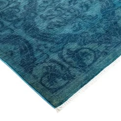 Blue Overdyed Wool Rug - 5'1" X 7'6" -Home Comprehensive Shop 3040649 8