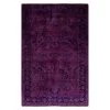 Purple Overdyed Wool Rug - 4'3" X 6'4"