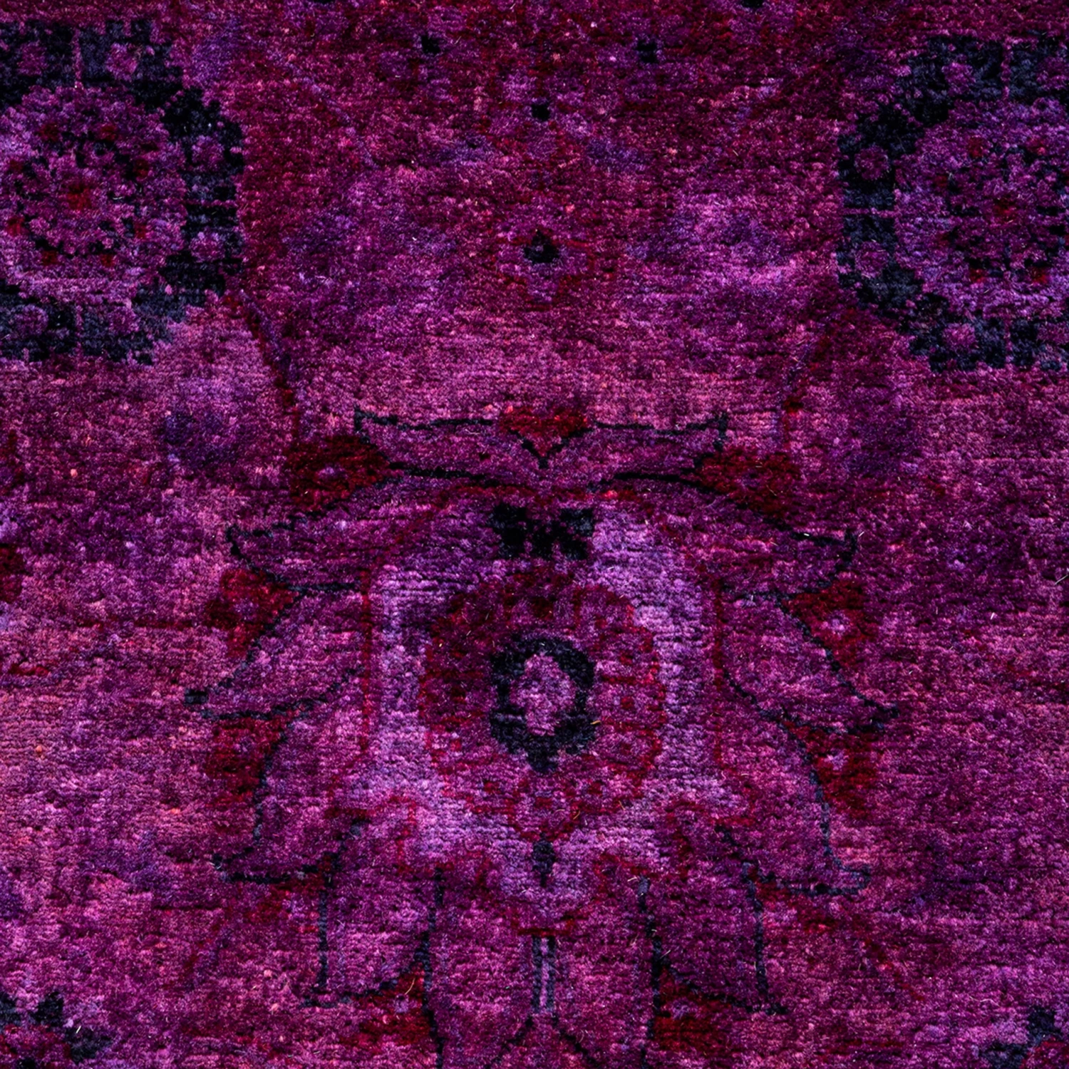 Purple Overdyed Wool Rug - 4'3" X 6'4" 4 Purple Overdyed Wool Rug - 4'3" X 6'4" - Image 2