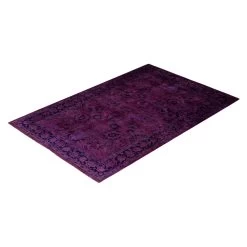 Purple Overdyed Wool Rug - 4'3" X 6'4" 12 Purple Overdyed Wool Rug - 4'3" X 6'4" -Home Comprehensive Shop 3040650 3