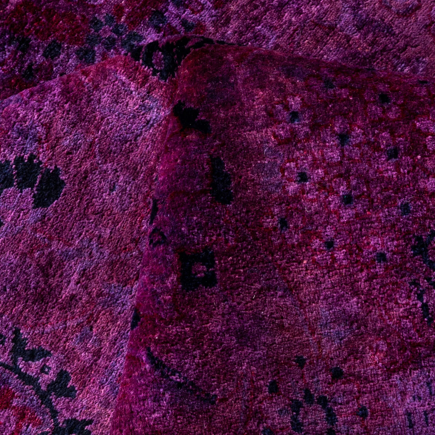 Purple Overdyed Wool Rug - 4'3" X 6'4" 9 Purple Overdyed Wool Rug - 4'3" X 6'4" - Image 7