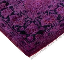 Purple Overdyed Wool Rug - 4'3" X 6'4" 17 Purple Overdyed Wool Rug - 4'3" X 6'4" -Home Comprehensive Shop 3040650 8