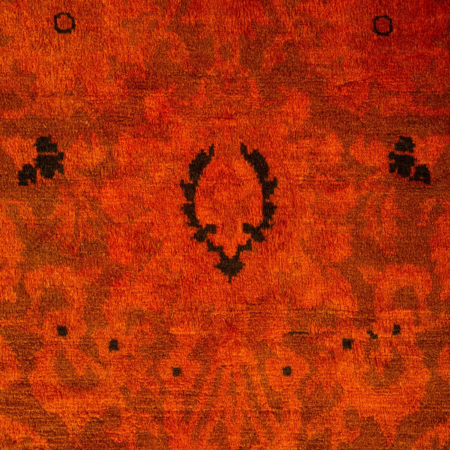 Orange Overdyed Wool Rug - 6' X 9'2" 4 Orange Overdyed Wool Rug - 6' X 9'2" - Image 2
