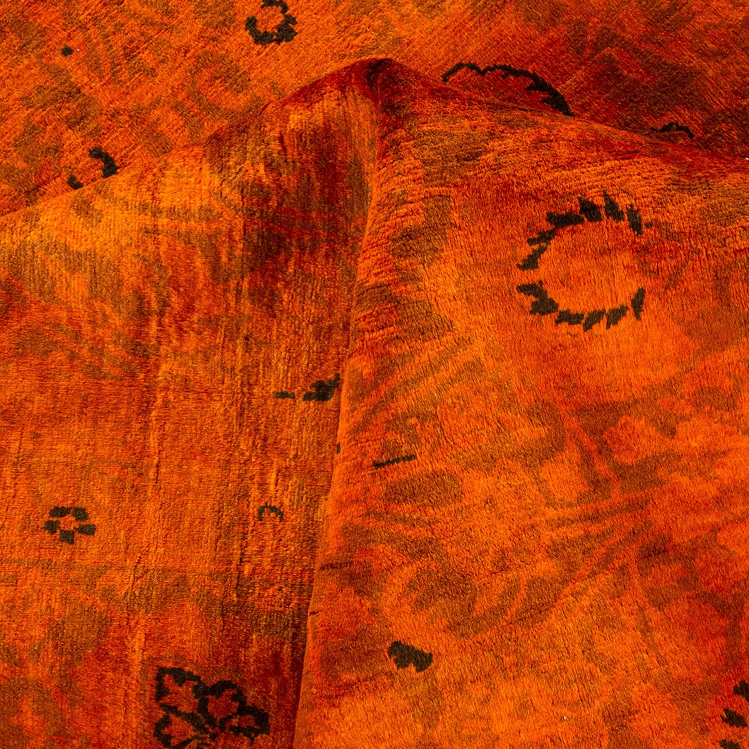 Orange Overdyed Wool Rug - 6' X 9'2" 9 Orange Overdyed Wool Rug - 6' X 9'2" - Image 7