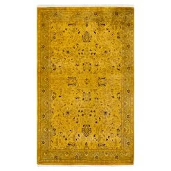 Yellow Overdyed Wool Rug - 4'1" X 6'5"