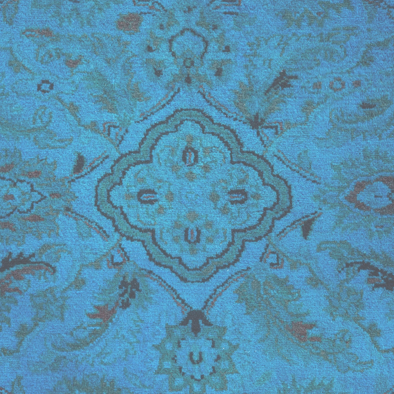 Blue Overdyed Wool Rug - 4'4" X 6'6" 4 Blue Overdyed Wool Rug - 4'4" X 6'6" - Image 2