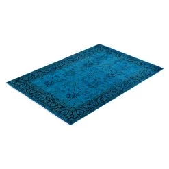 Blue Overdyed Wool Rug - 4'4" X 6'6" 12 Blue Overdyed Wool Rug - 4'4" X 6'6" -Home Comprehensive Shop 3040668 3