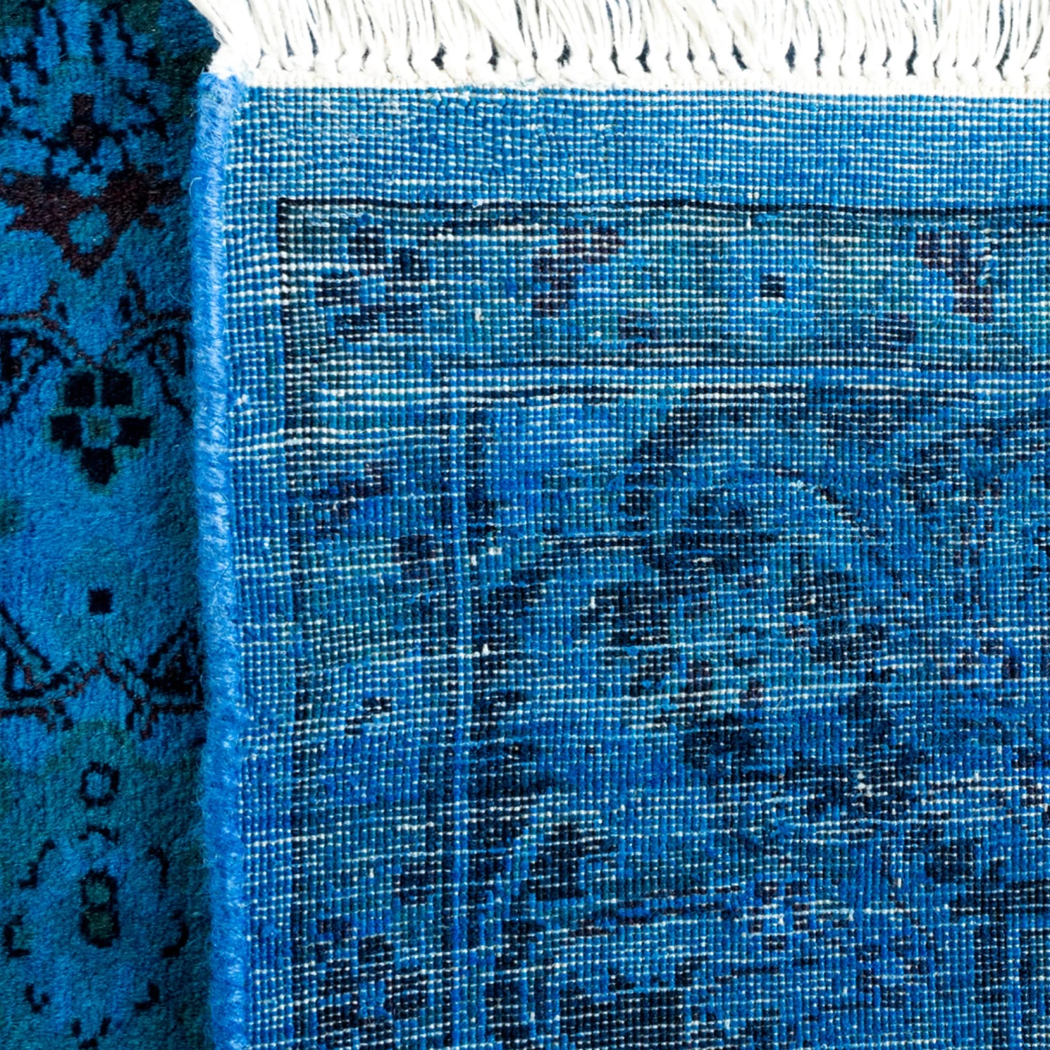 Blue Overdyed Wool Rug - 4'4" X 6'6" 7 Blue Overdyed Wool Rug - 4'4" X 6'6" - Image 5