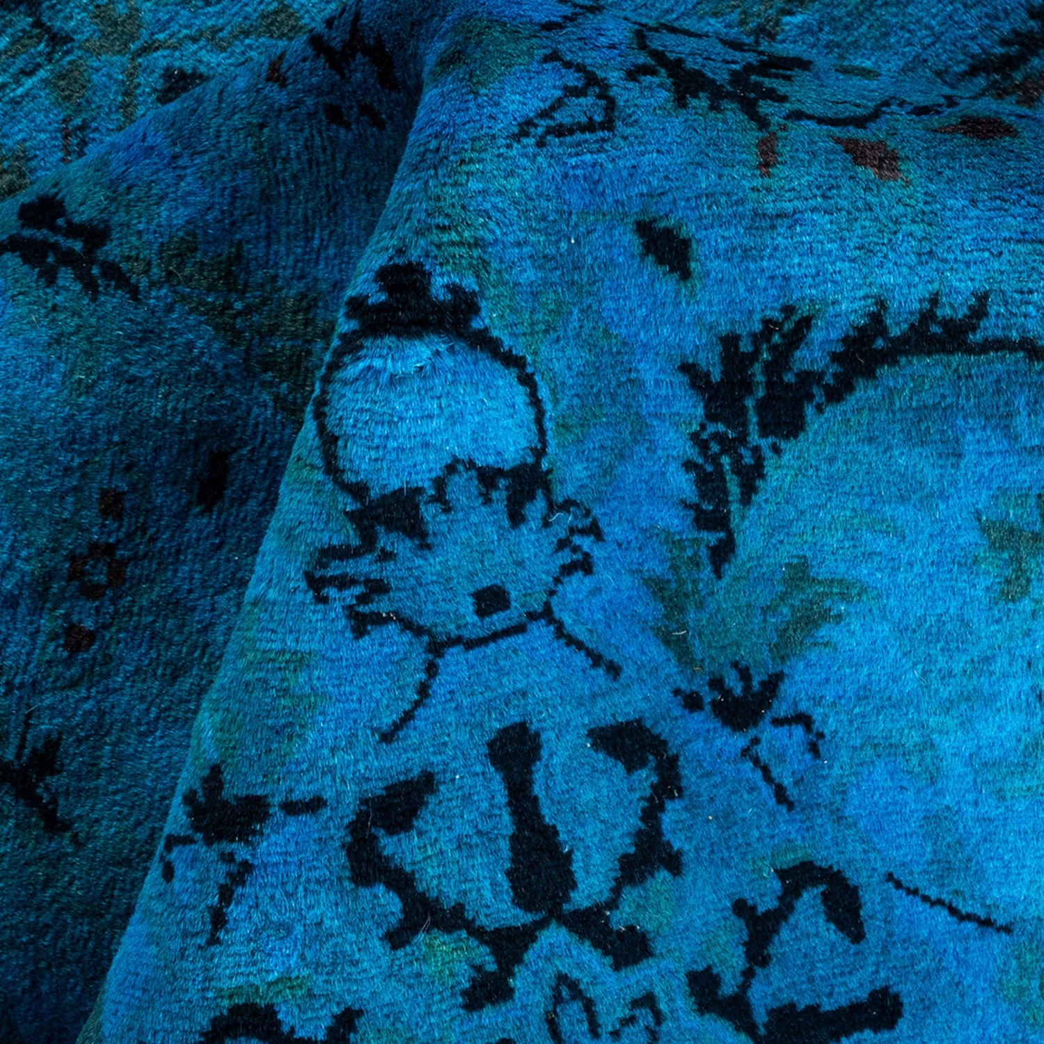 Blue Overdyed Wool Rug - 4'4" X 6'6" 9 Blue Overdyed Wool Rug - 4'4" X 6'6" - Image 7