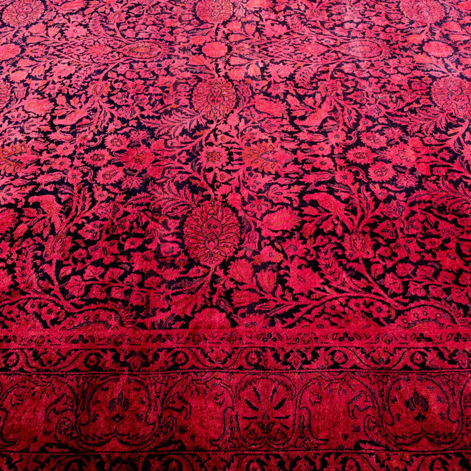 Red Overdyed Wool Rug - 6'1" X 8'10" 4 Red Overdyed Wool Rug - 6'1" X 8'10" - Image 2