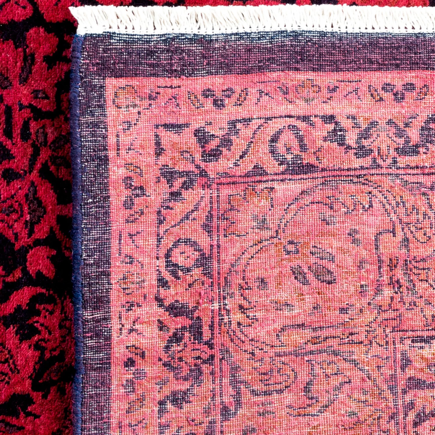 Red Overdyed Wool Rug - 6'1" X 8'10" 7 Red Overdyed Wool Rug - 6'1" X 8'10" - Image 5