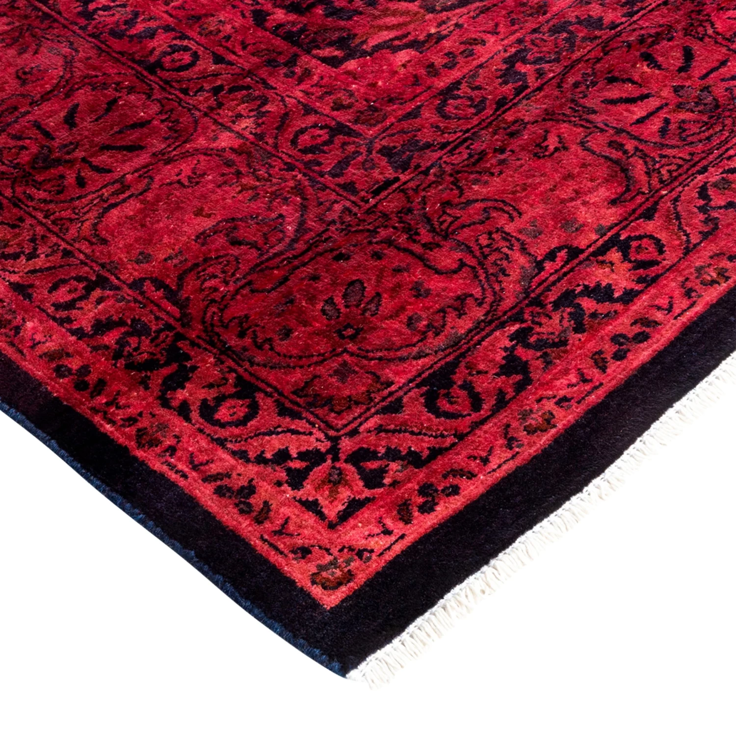 Red Overdyed Wool Rug - 6'1" X 8'10" 10 Red Overdyed Wool Rug - 6'1" X 8'10" - Image 8