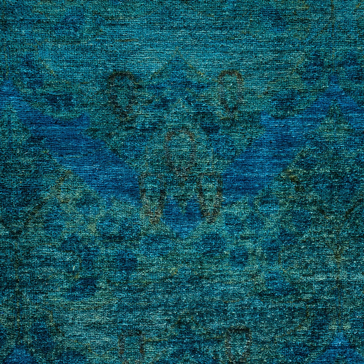 Blue Overdyed Wool Rug - 6'1" X 8'4" 4 Blue Overdyed Wool Rug - 6'1" X 8'4" - Image 2