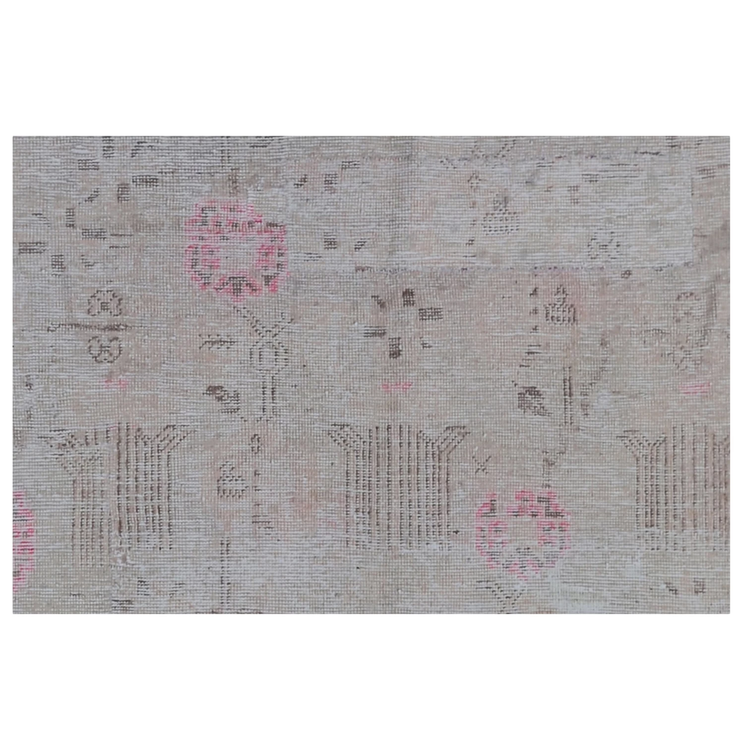 Grey And Pink Vintage Wool Cotton Blend Rug - 6'1" X 9'10" 4 Grey And Pink Vintage Wool Cotton Blend Rug - 6'1" X 9'10" - Image 2
