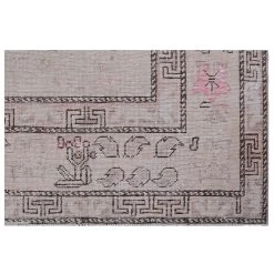 Grey And Pink Vintage Wool Cotton Blend Rug - 6'1" X 9'10" 9 Grey And Pink Vintage Wool Cotton Blend Rug - 6'1" X 9'10" -Home Comprehensive Shop 3041836 4