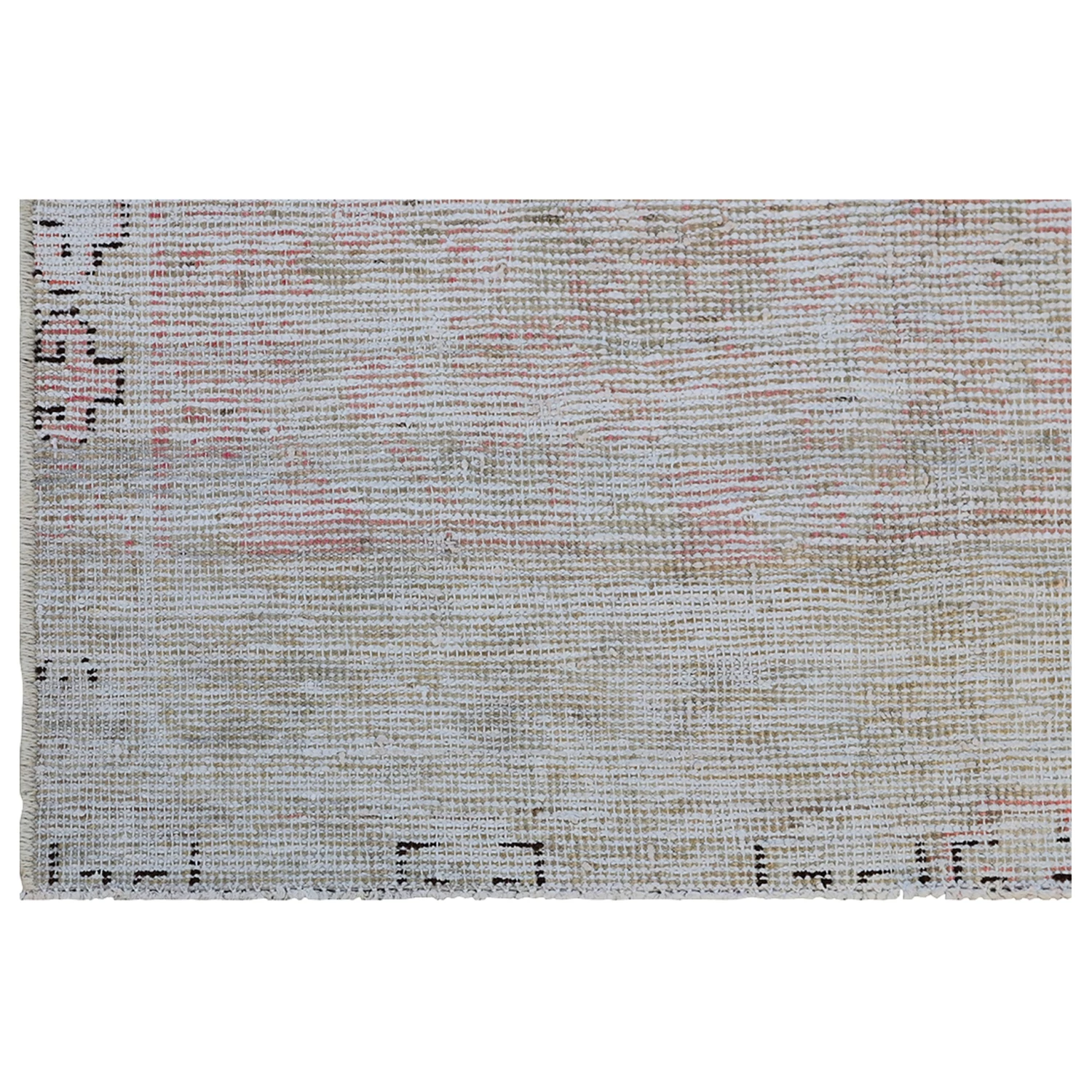 Pink Vintage Wool Cotton Blend Rug - 4' X 7'2" 6 Pink Vintage Wool Cotton Blend Rug - 4' X 7'2" - Image 4