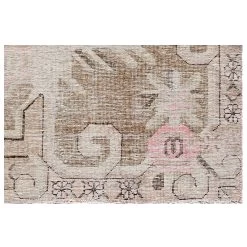 Beige And Pink Vintage Wool Cotton Blend Rug - 5'5" X 9'1" 8 Beige And Pink Vintage Wool Cotton Blend Rug - 5'5" X 9'1" -Home Comprehensive Shop 3041851 3