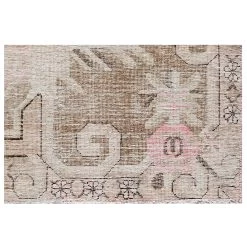 Beige And Pink Vintage Wool Cotton Blend Rug - 5'5" X 9'1" 9 Beige And Pink Vintage Wool Cotton Blend Rug - 5'5" X 9'1" -Home Comprehensive Shop 3041851 4