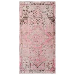 Pink Vintage Wool Cotton Blend Runner - 4'10" X 9'11"