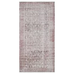 Pink Vintage Wool Cotton Blend Runner - 5'1" X 10'