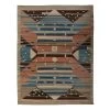 Blue And Pink Modern Kilim Wool Rug - 9' X 11'7" -Home Comprehensive Shop 3042175 1