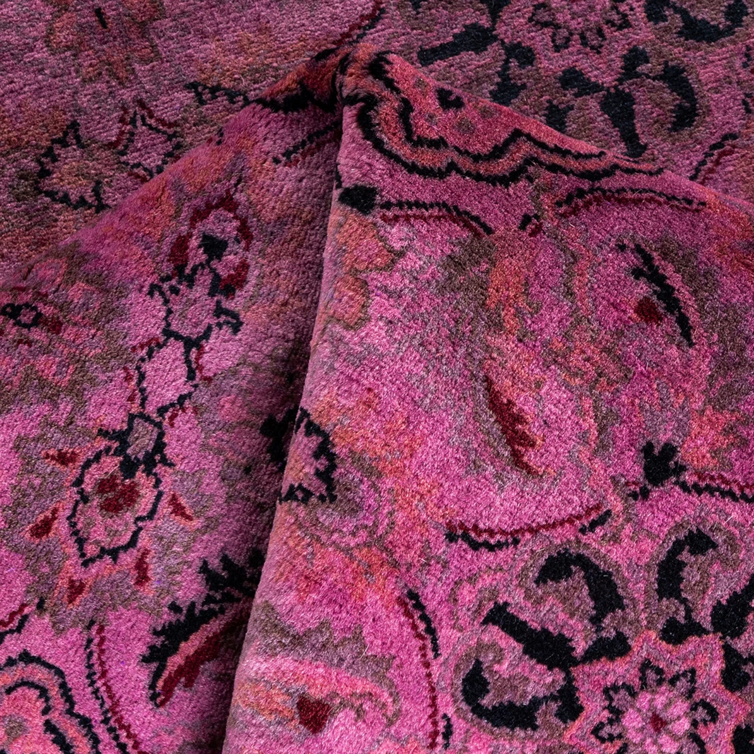 Pink OverdyedWool Runner - 3' X 13'1" 7 Pink OverdyedWool Runner - 3' X 13'1" - Image 5