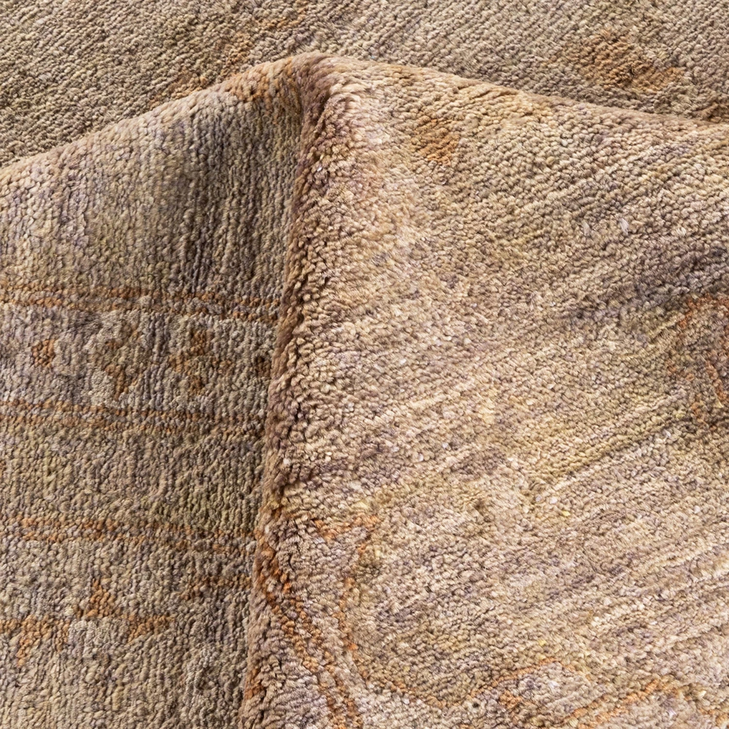 Tan And Purple OverdyedWool Rug - 9'2" X 11'7" 7 Tan And Purple OverdyedWool Rug - 9'2" X 11'7" - Image 5