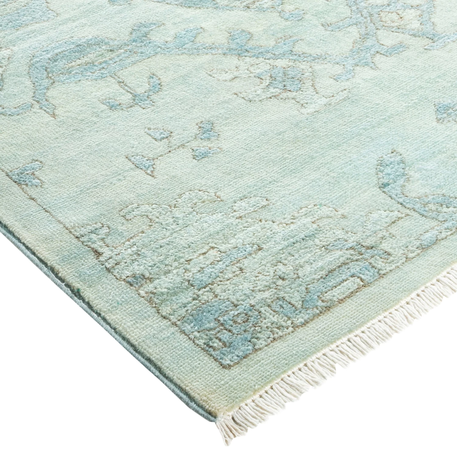 Mint Blue OverdyedWool Rug - 6'2" X 12'2" 4 Mint Blue OverdyedWool Rug - 6'2" X 12'2" - Image 2